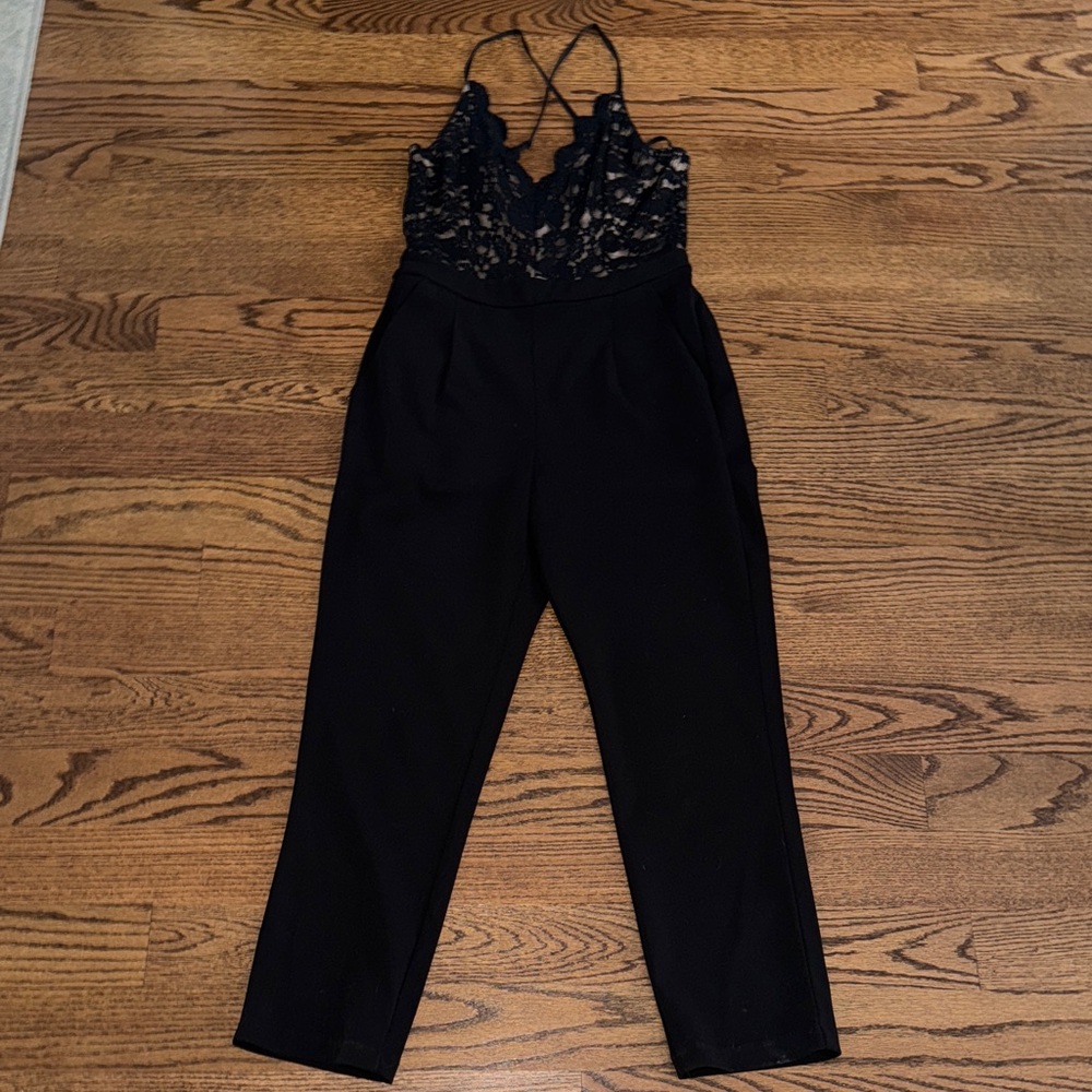 Express Black Lace Jumpsuit